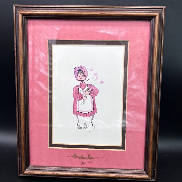 P. Buckley Moss “Anne” Framed and Matted Print 1986 Signed Numbered 194/1000 VTG - Picture 3 of 9